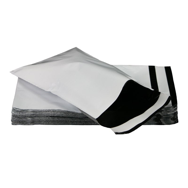 100 White Poly Mailer Bags 10 x 13 Inches Self-Sealing Waterproof Shipping Envelopes