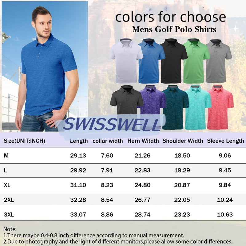 Men's Golf Polo Shirts Solid Color Short Sleeve Casual & Business Wear