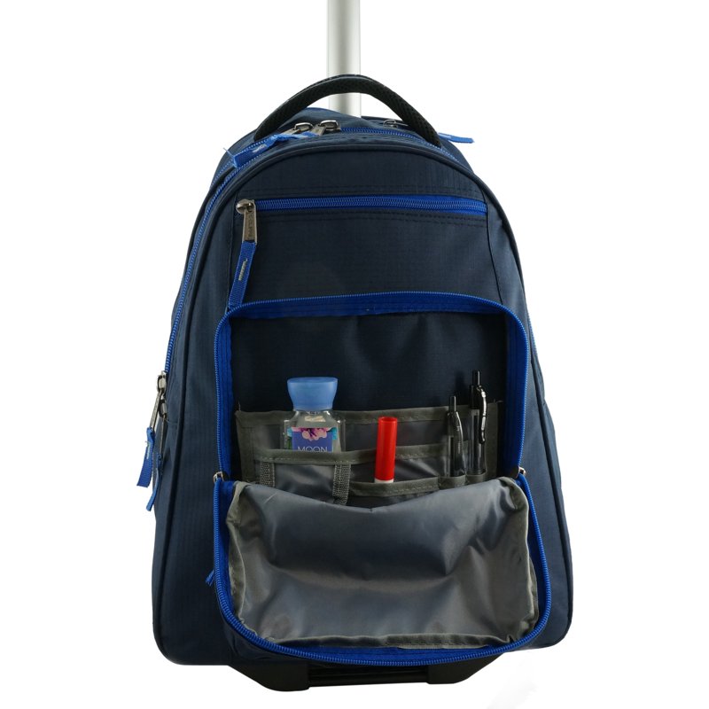 Heavy Duty Rolling Backpack with Wheels, Water-Resistant, Organizer, 18.5 Inch