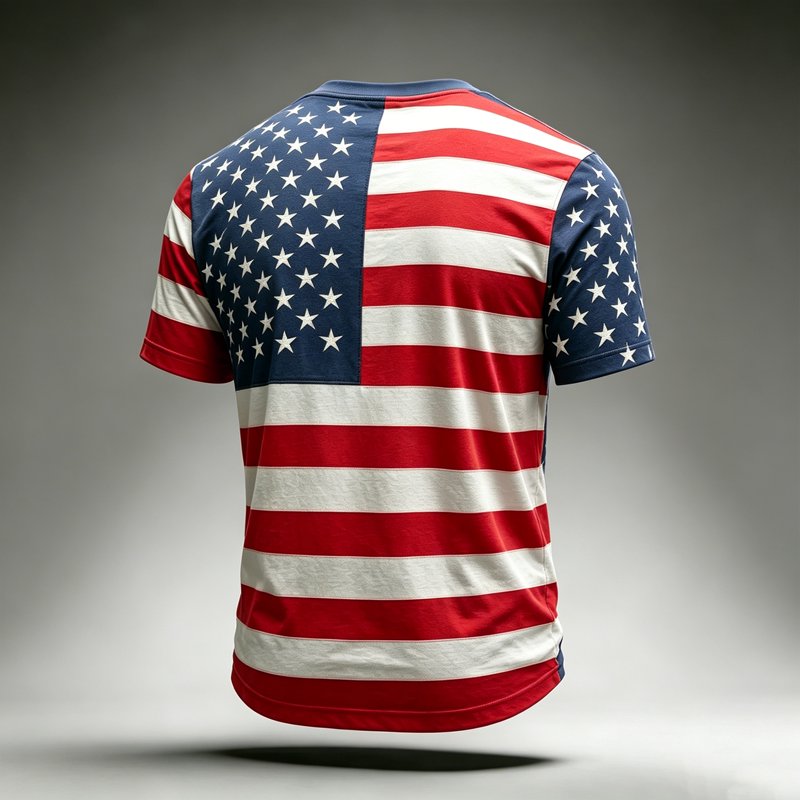 Men USA Soccer Jersey Shirt with American Flag Graphic Short Sleeve Tee Red M