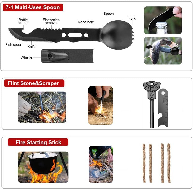 Emergency Survival Kit 250 Pieces with First Aid Supplies and Tactical Backpack
