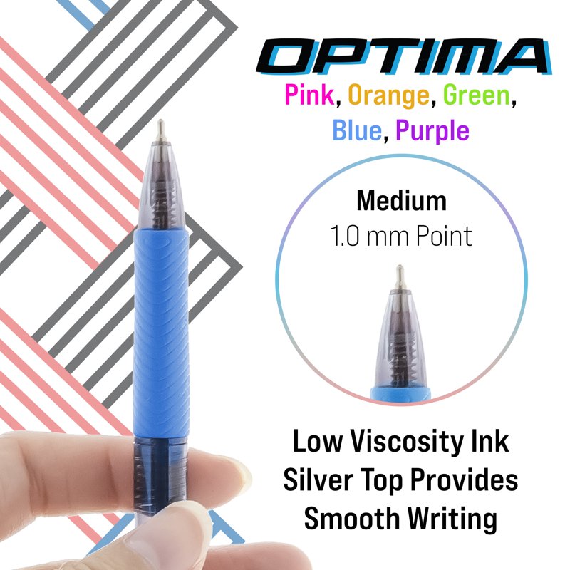 Multi-Color Gel Pen 5-Color Retractable Ballpoint Pen with FUSE Tech Ink, 0.7mm - Pack of 12