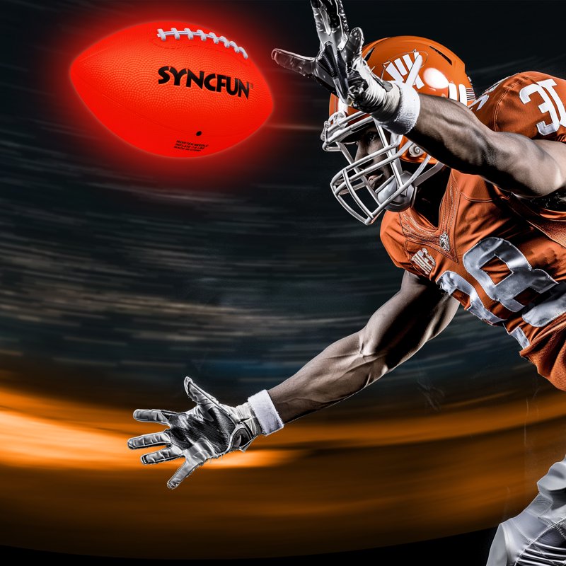 Glow-in-The-Dark LED Football - Outdoor Night Play for Kids and Teens