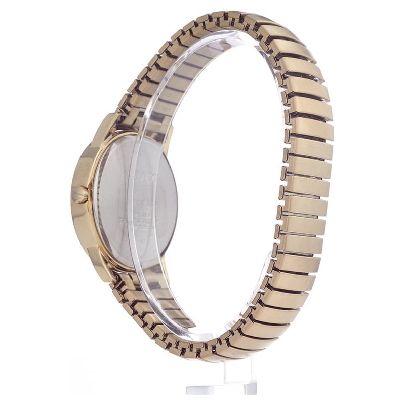 Casual Men's Gold/White 35mm Easy Reader Watch with Date and Tapered Expansion Band