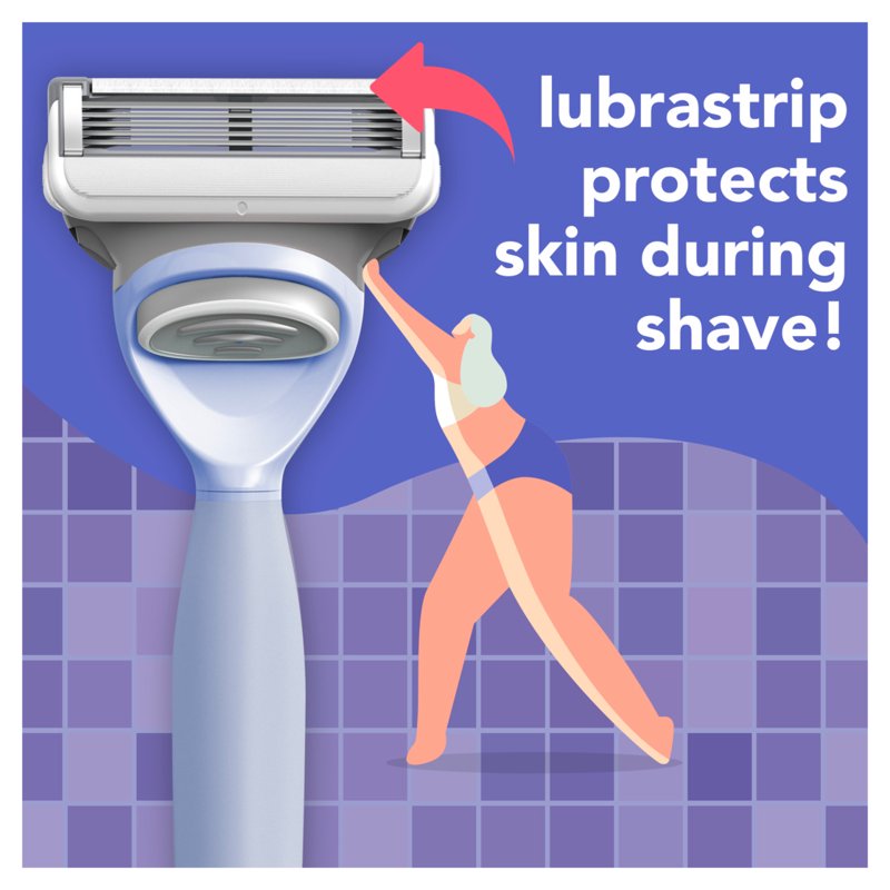 Lavender Razor for Women Shaving Kit with Handle & 3 Blade Refills, Shower Holder