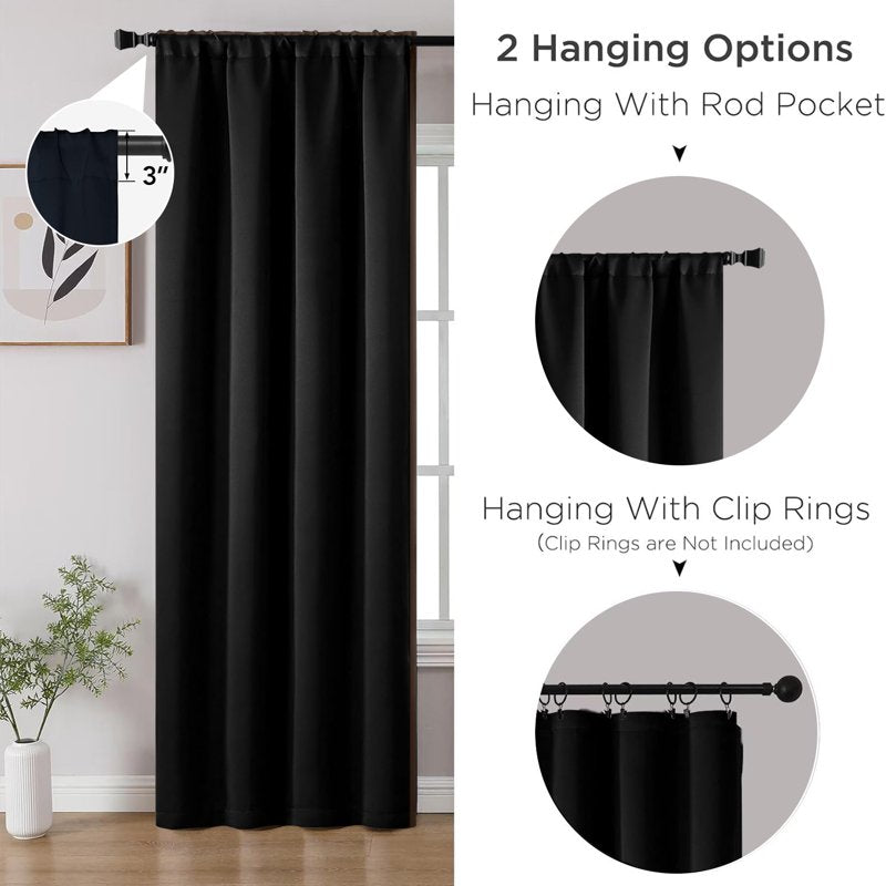 Blackout Curtains 2 Panels Room Darkening Window Drapes for Bedroom Living Room