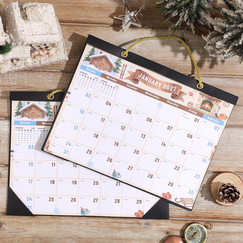 2027 Wall Calendar Planner - Large Monthly Home Wall Calendar with Watercolor Pattern