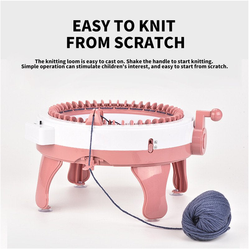 Kids Knitting Machine with Row Counter - Plastic Crochet Loom for Beginners