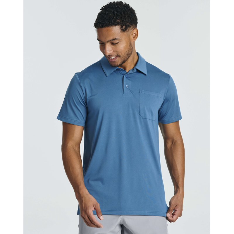 Real Essentials 3 Pack Men's Short Sleeve Pocket Polo Shirts - Dry-Fit Golf-Performance (Variation: Set 7, M)
