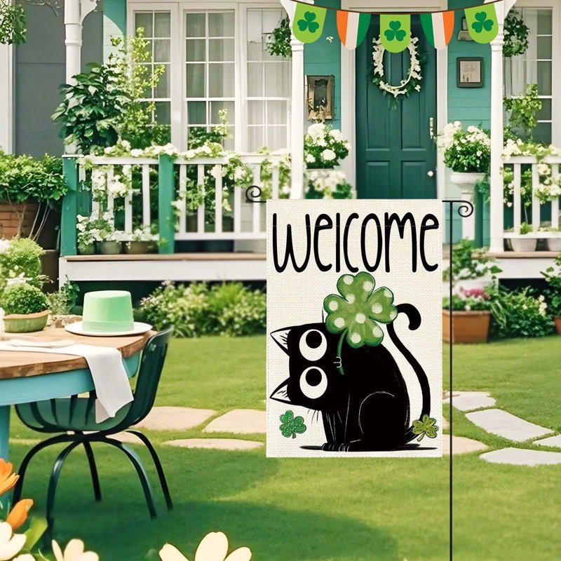 St. Patrick's Day Garden Flag Double Sided Outdoor Flag Lucky Shamrocks