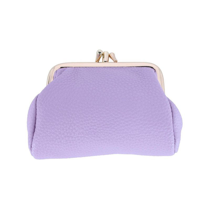 Julia Buxton Women's Lilac Pebble Vegan Leather Triple Frame Coin Purse