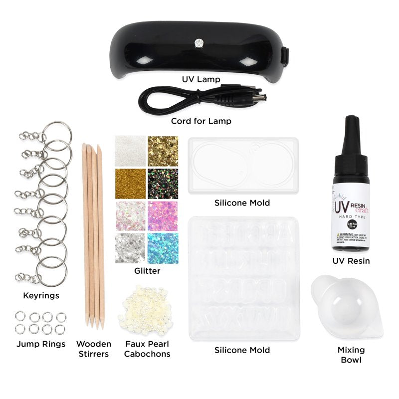 UV Resin Monogram Keychain Making Kit - Jewelry Craft Supplies