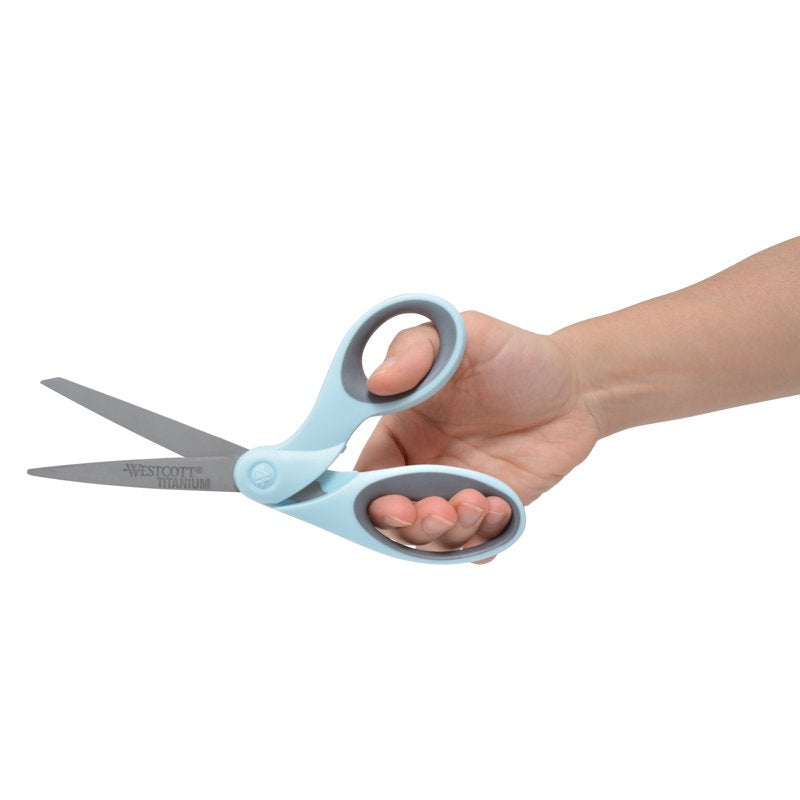 Titanium Bonded Sewing Scissors Set - 8-Inch & 5-Inch Multicolor Floral Blue