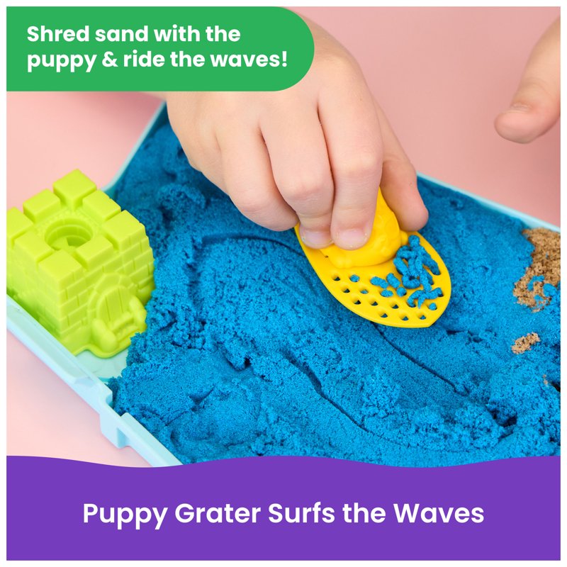 Kids Beach Sand Playset with 10 oz Kinetic Sand & Molds - Surf & Shore Fun