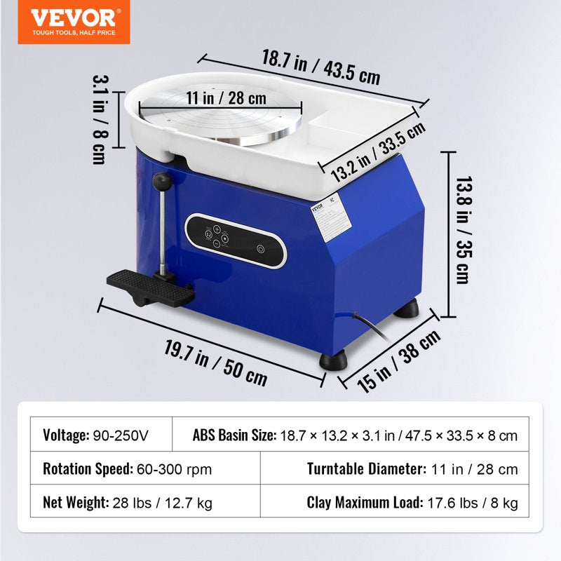 Pottery Wheel Machine 450W with LCD Touch Screen & Accessories for Adults and Beginners