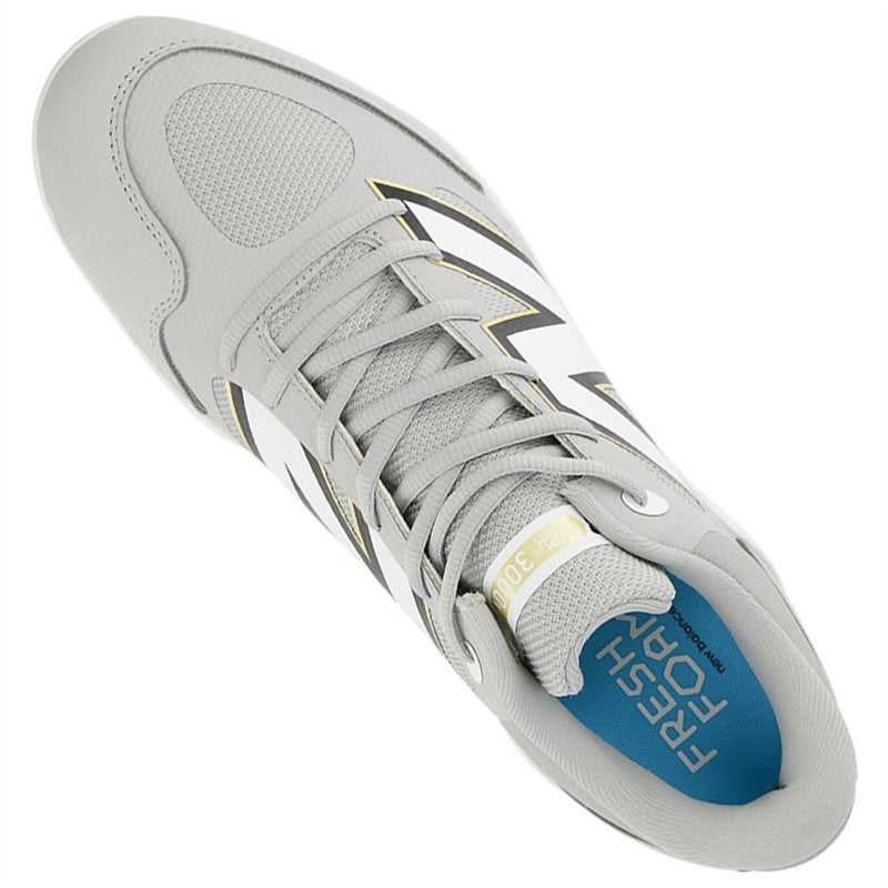 Men's Molded Baseball Cleats with Traction and Cushioning - Grey/White