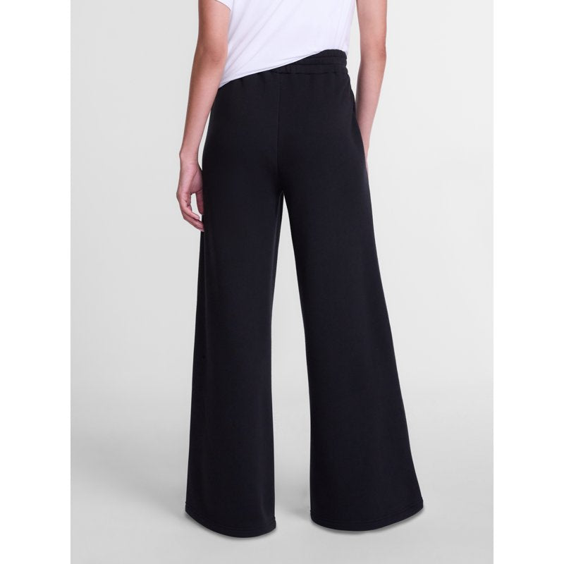Women's Wide Leg Fleece Pants with Pintuck Details - Relaxed Fit, 30 Inch Inseam
