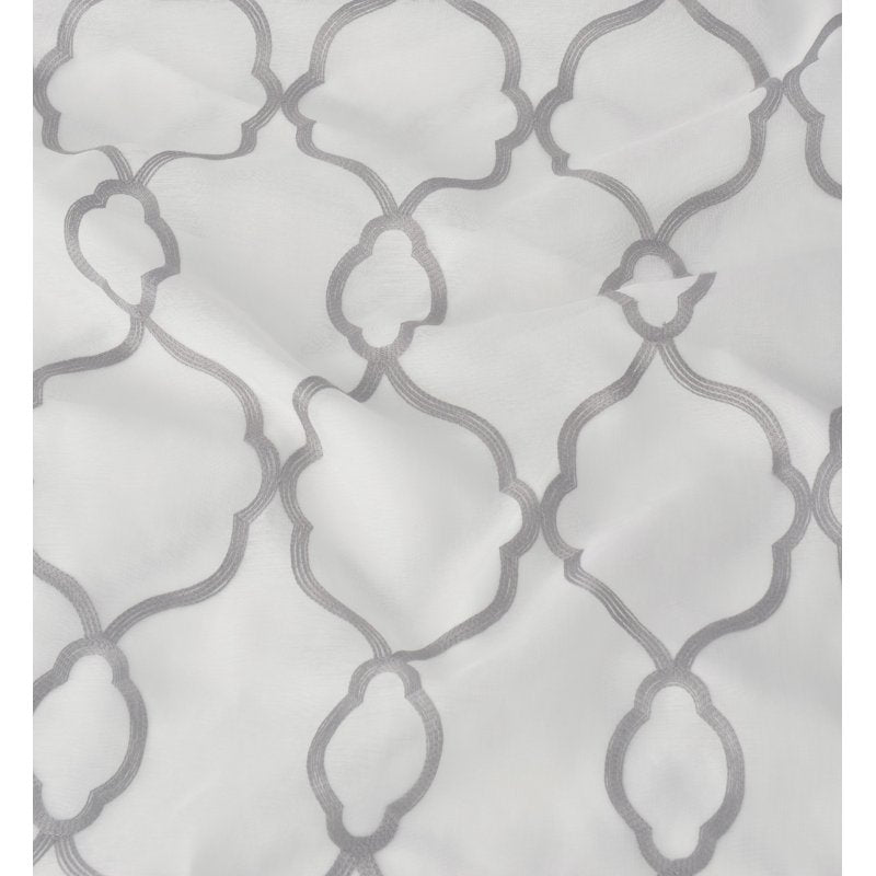 Gray Semi-Sheer Grommet Top Curtain Panels with Satin Backing - 2 Pack, 95 Inch Long