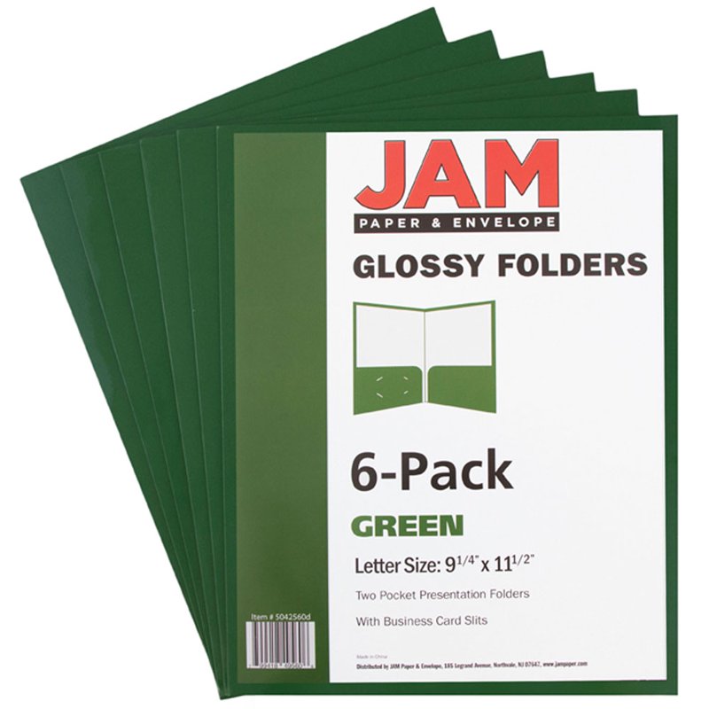 Green Two Pocket Glossy Folder - 50 Pack Office & School Supplies
