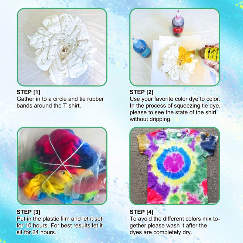 30-Color Tie Dye Kit for Shirts & Fabrics - DIY Family Party Supplies