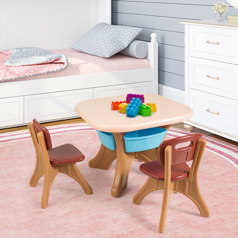 Kids Activity Table and Chair Set with Storage - Toddler Furniture