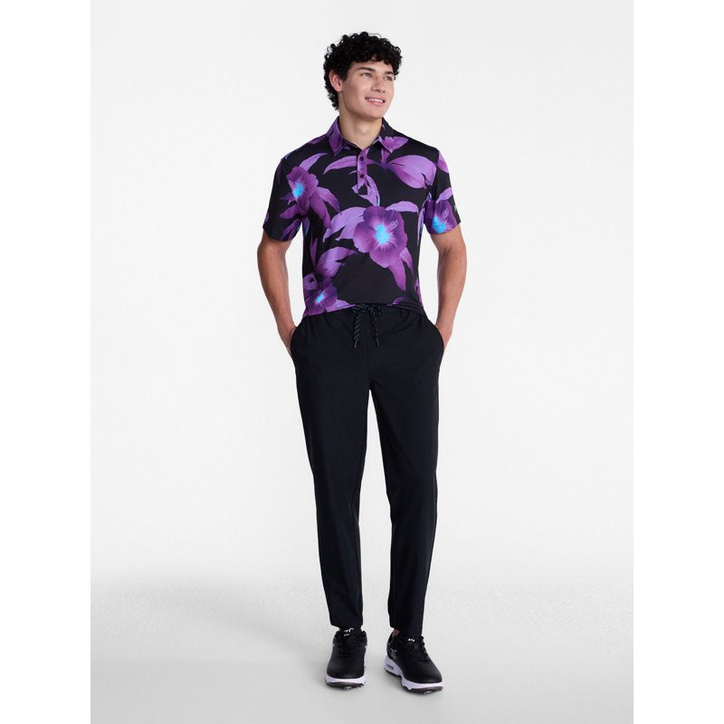 Men's Polo Shirt with UPF 50+ Sun Protection and Floral Print