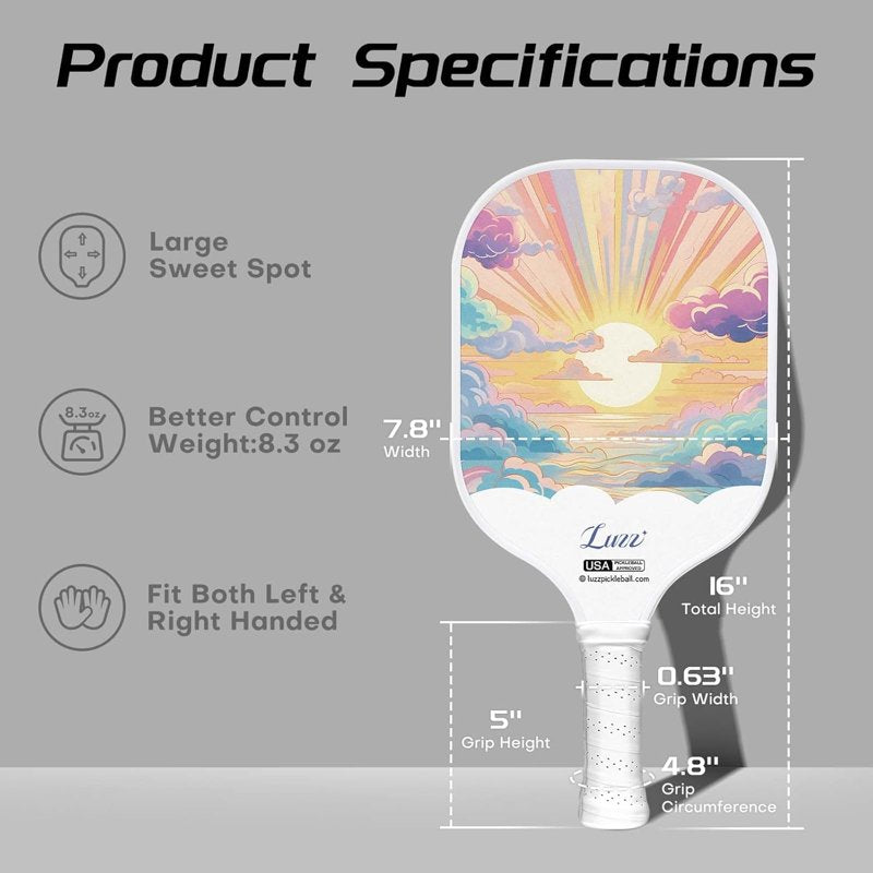 LUZZ Bliss Carbon Fiber Pickleball Paddle Set of 2 - 4 Balls, Carry Bag, USAPA Approved