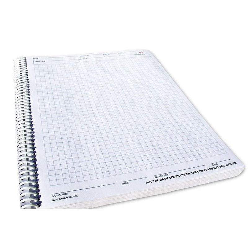 Lab Notebook Spiral Bound 100 Carbonless Pages for Research & Record-Keeping