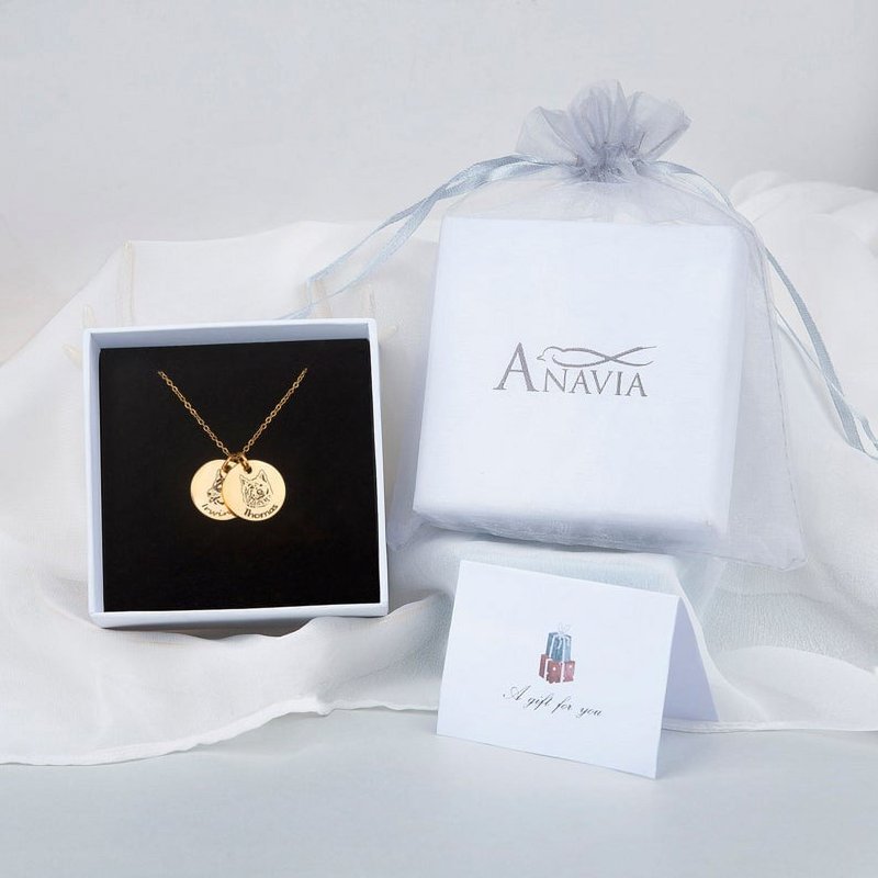 Personalized Pet Necklace - Stainless Steel Disc Pendant with Custom Engraving - Dog & Cat Lover Gift
