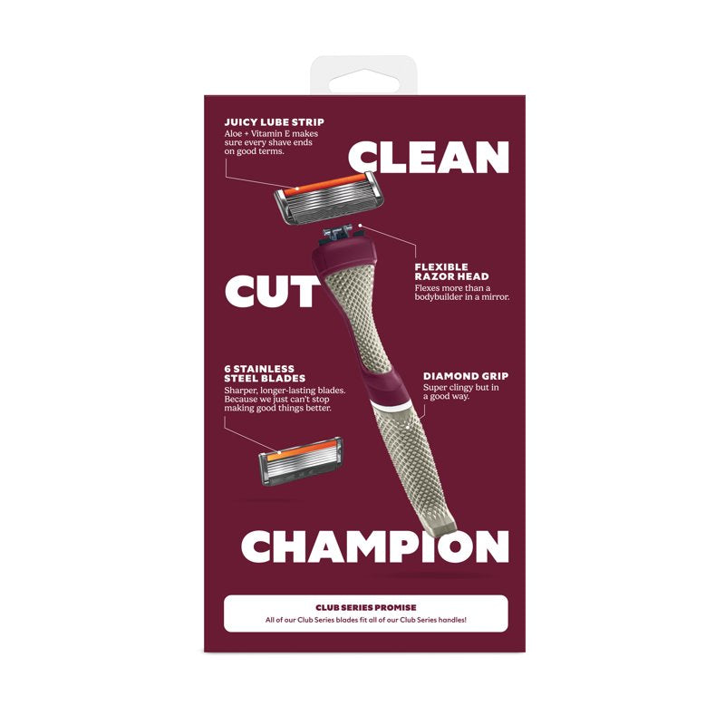 College Shaving Set with 6-Blade Razor & Custom Team Colors - Men’s Grooming Kit