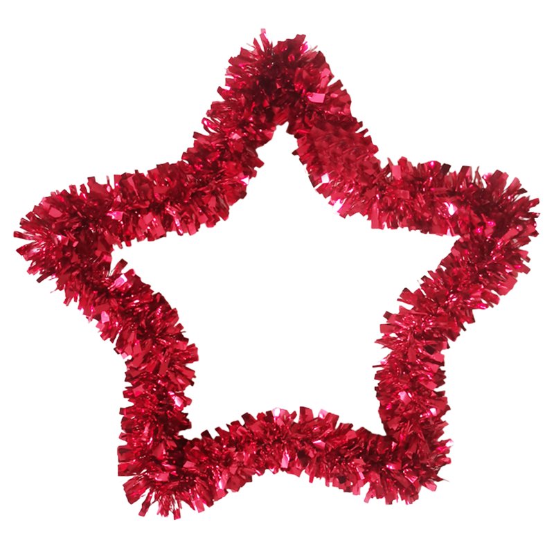 Patriotic Star Tinsel Wreath for 4th of July Independence Day Wall & Door Decor