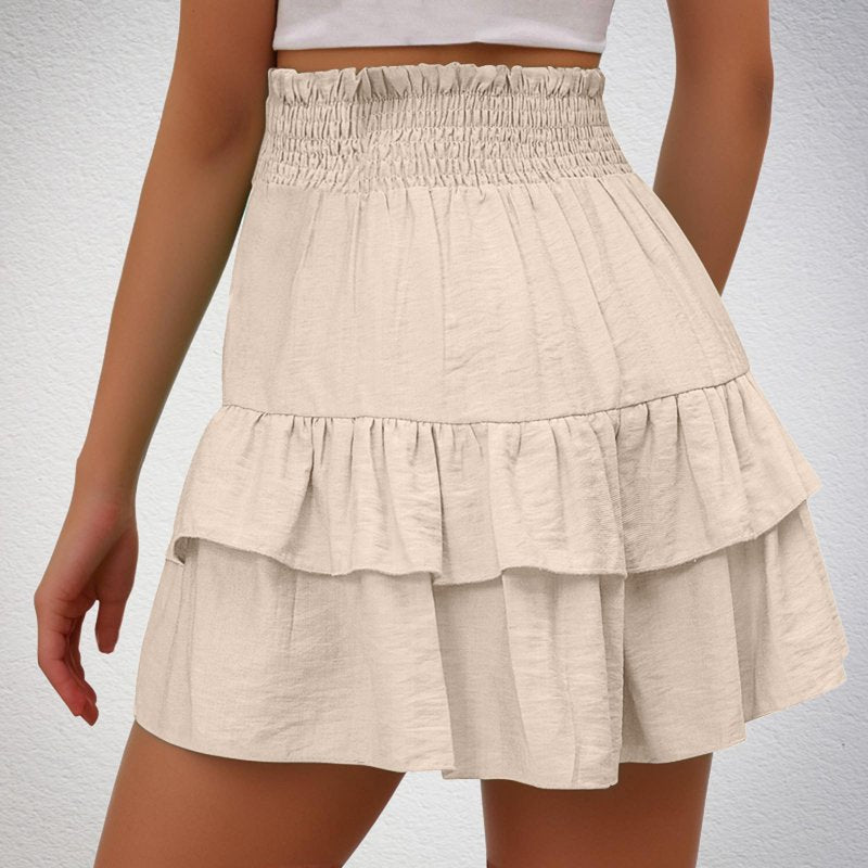 Women’s Flowy Tiered Ruffle Shorts High Waist Casual Skorts for Summer