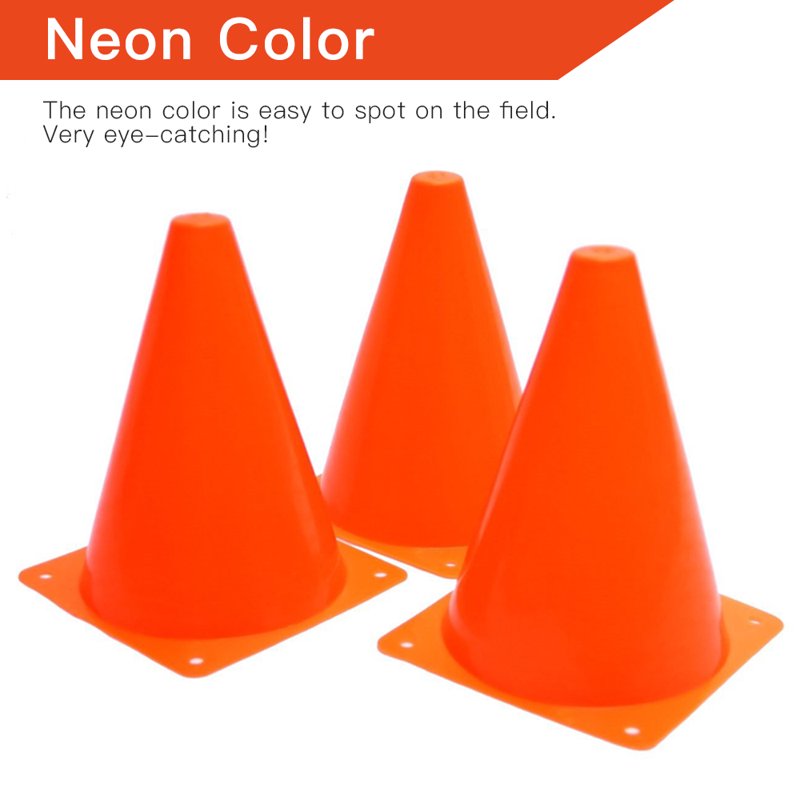 12 Pack Sports Training Cones - Durable Traffic & Agility Markers, 7 Inch Orange