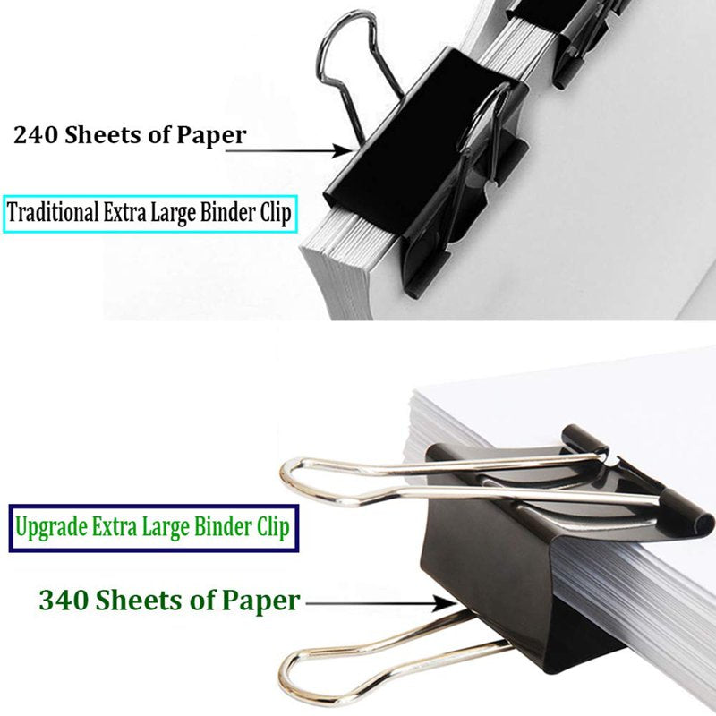 8 Pack Extra Large Binder Clips 2.4 Inch Heavy Duty Jumbo Office Clamps