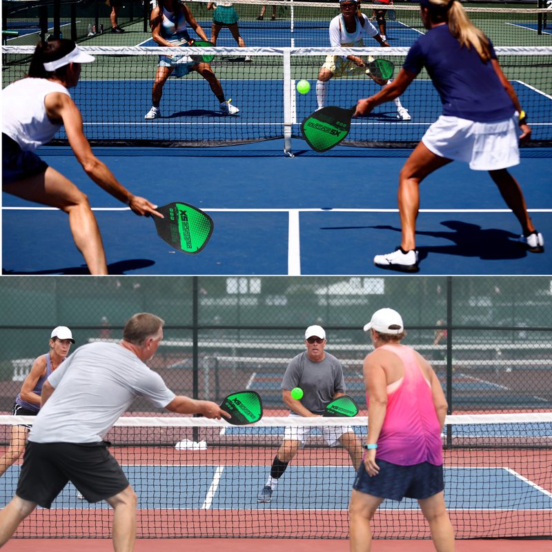 Wood Pickleball Paddles Set of 2 with 4 Balls and Carry Bag