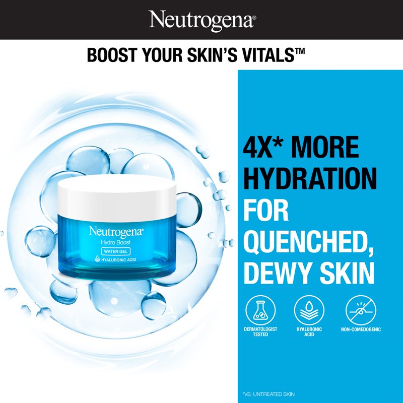 Neutrogena Hydro Boost Hydrating Skincare Set - Water Gel Moisturizer, Cleanser & Makeup Remover Wipes