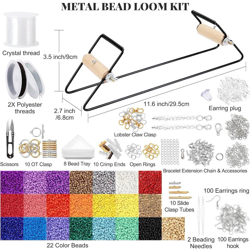 Bead Loom Kit for Jewelry Making - Seed Beads, Accessories & Gift Set