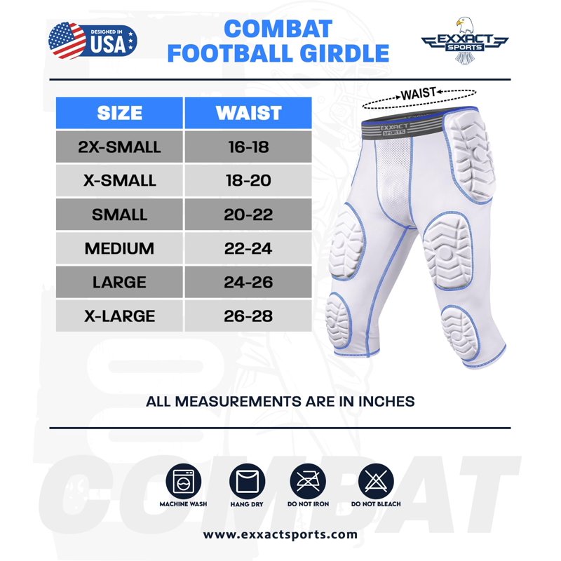 Youth Football Girdle with Integrated Padding and Cup Pocket - Compression Shorts for Boys