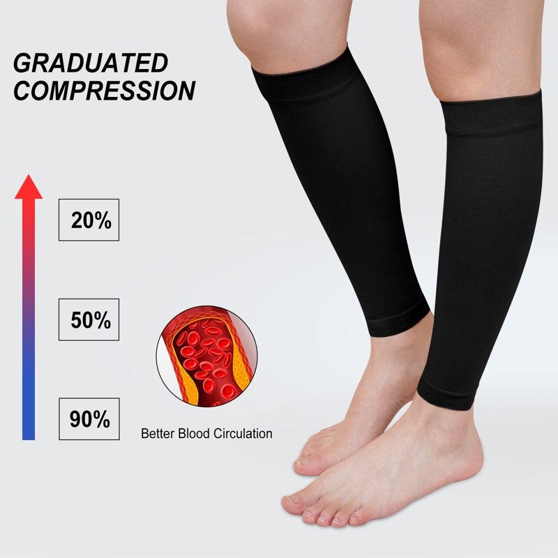 Compression Calf Sleeves for Men & Women - 20-30 mmHg Support Leg Sleeves for Running and Travel