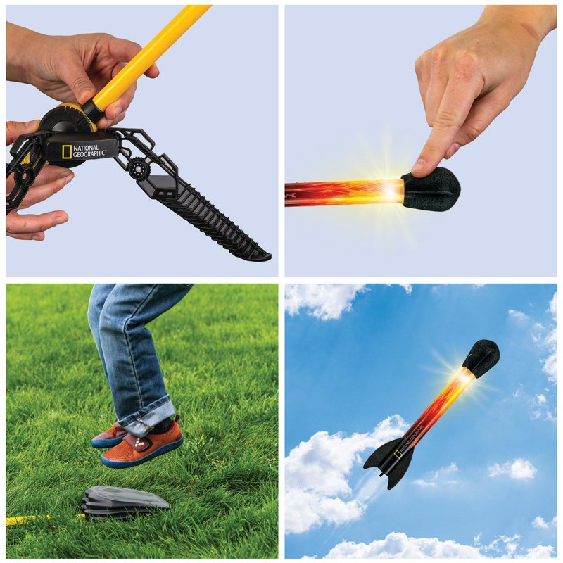 Kids Air Rocket Set with LED Lights - Outdoor Science & Flight Toy
