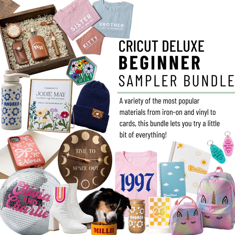 Cricut Materials Crafting Bundle for Cricut Joy & Joy 2 - Starter Set with Vinyl & Accessories