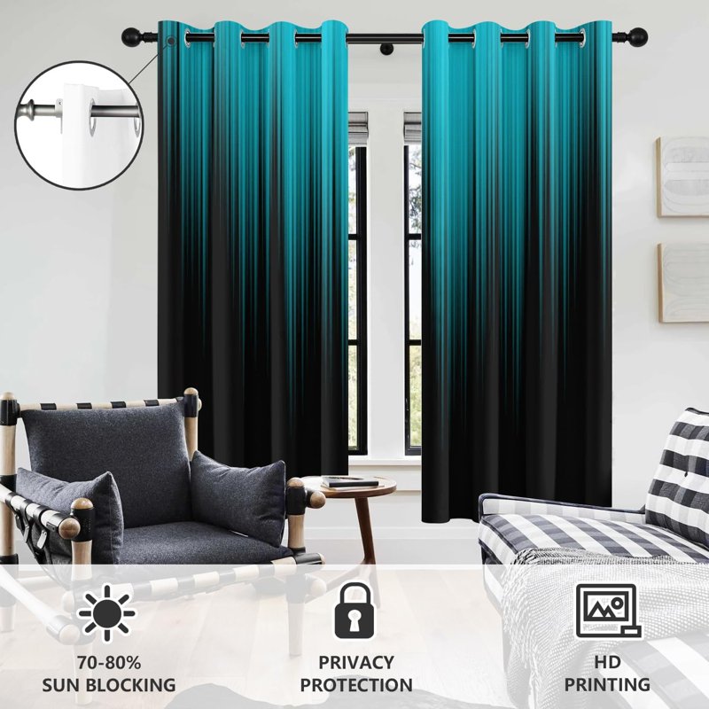 Blackout Window Curtains 42x63 Inches - Thermal Insulated Drapes for Living Room & Bedroom - Multiple Colors