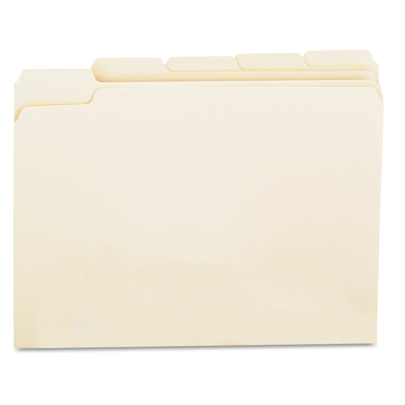 Universal Manila File Folders 1/5 Cut Assorted Letter Size 100/Box