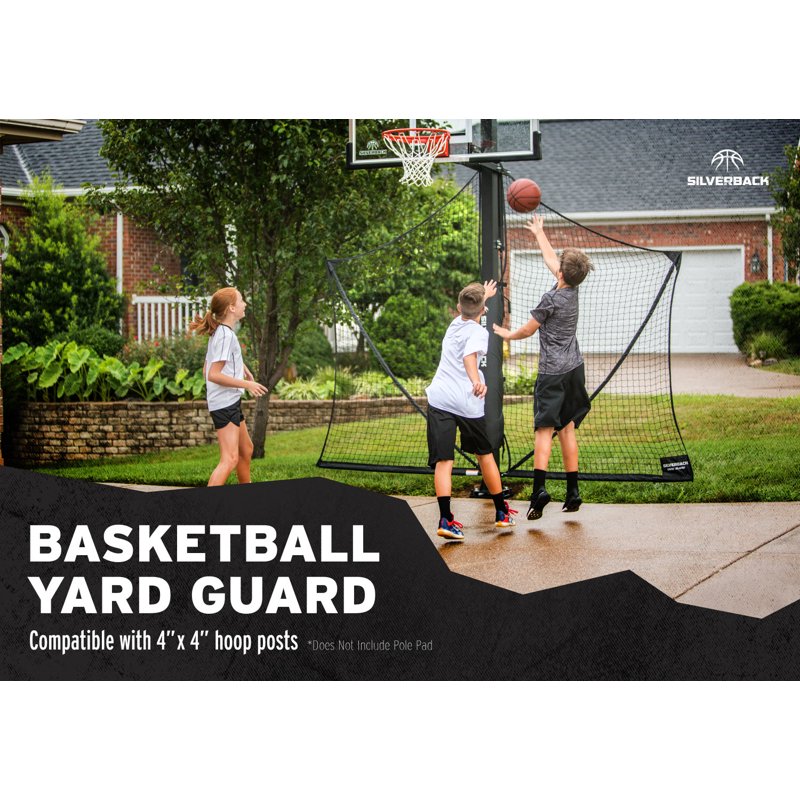 Basketball Rebounder Net System for Yard Guard - Foldable & Rebound Arms