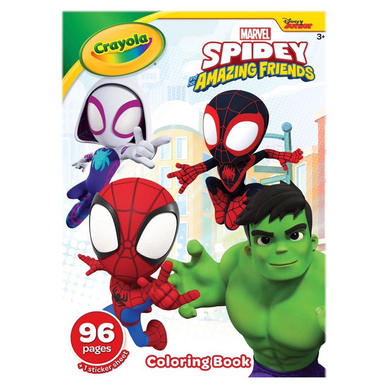 Kids Coloring Book with Stickers - Spidey & His Amazing Friends, 96 Pages, Easter Gift for Ages 3+