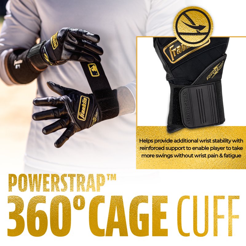 Baseball & Softball Batting Gloves - Heavy Duty Leather, Long Cuff Support - Adult Large