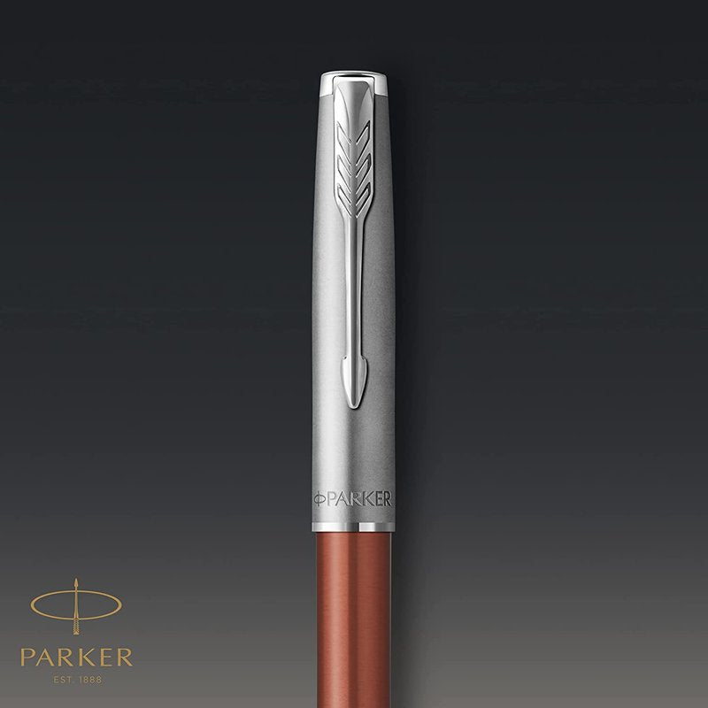 Ballpoint Pen with Orange Lacquer Barrel and Palladium Trim - Medium Point, Gift Box