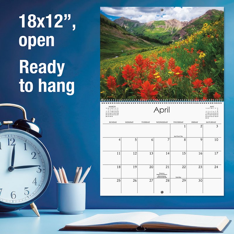 Wildflowers Wall Calendar 2027 - Scenic Nature Photography, 9x12 Inch