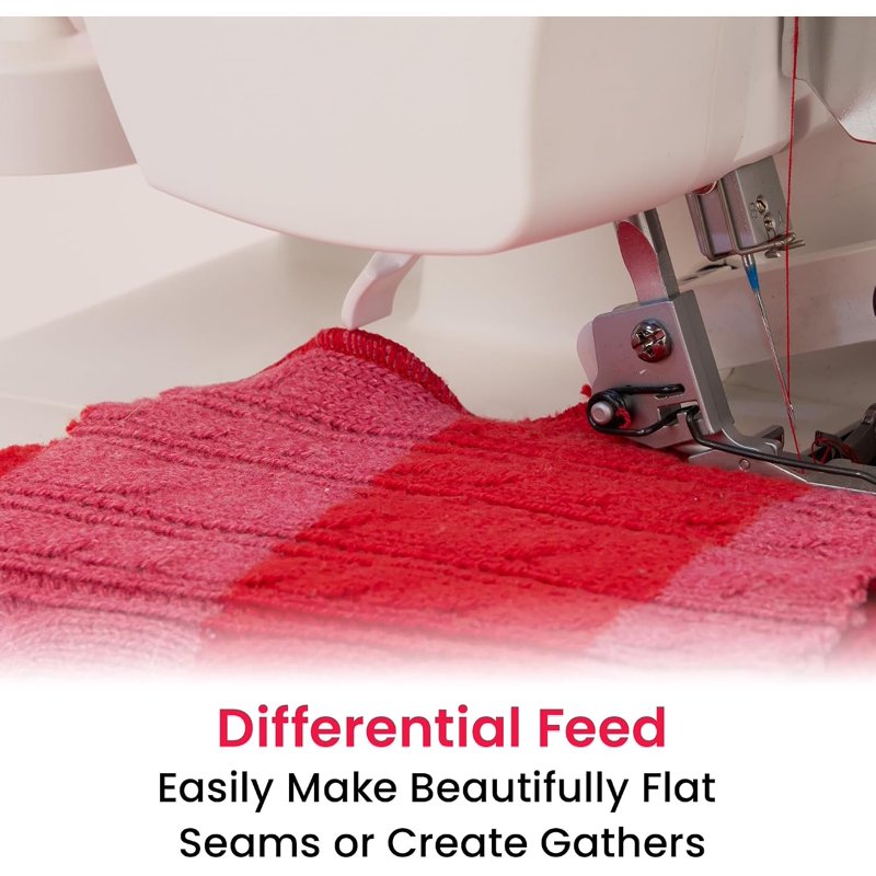 Serger Overlock Machine with 8 Stitches, Differential Feed & LED Light
