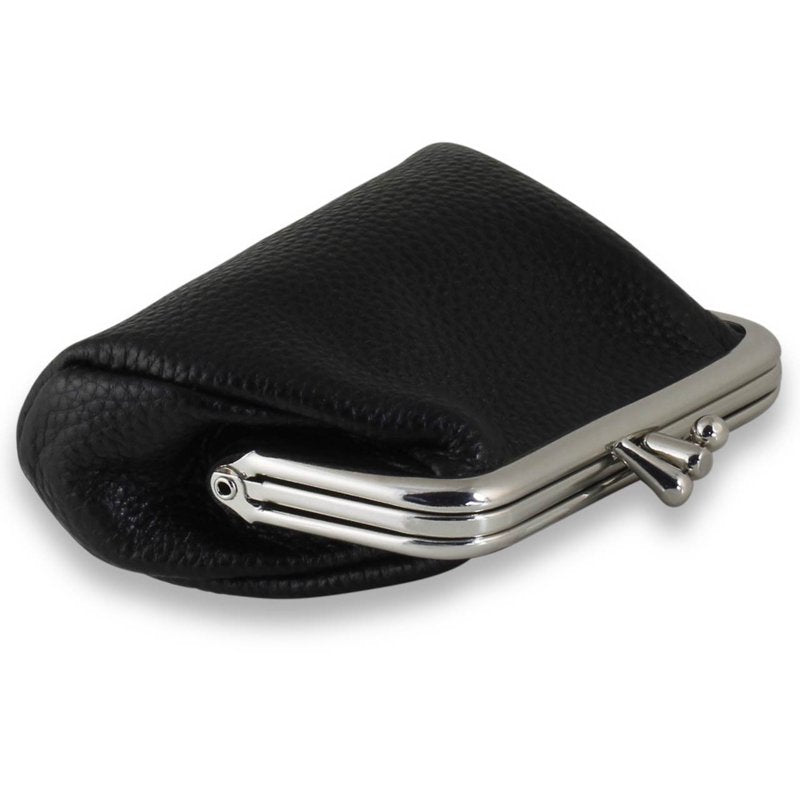 Leather Coin Purse with Triple Frame - Soft Butter Finish, Multi Pocket